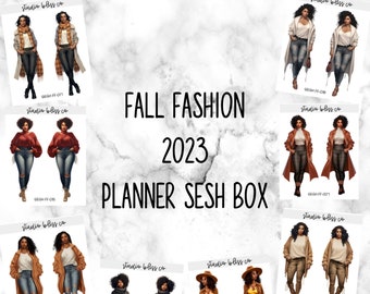 Planner Stickers | Dolls | Bundle & Save | The Sesh Box Fall Fashion Collection | Choose Your Sheet| SKU: SESHFF-001- SESHFF-020