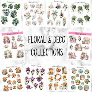 Planner Stickers, Decorative Stickers, Floral Stickers, Journaling Stickers, Junk Journal Stickers
