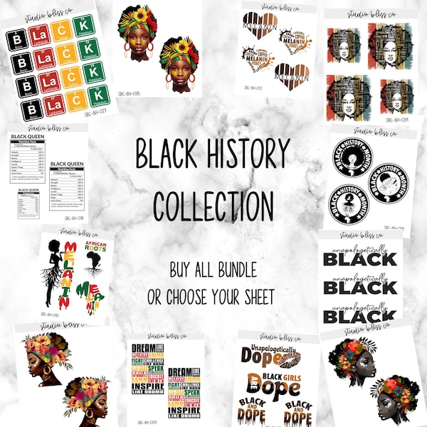 Planner Stickers | The Black History Collection | Choose Your Sheet | Bundle & Save | SKU BH-001 - BH-050