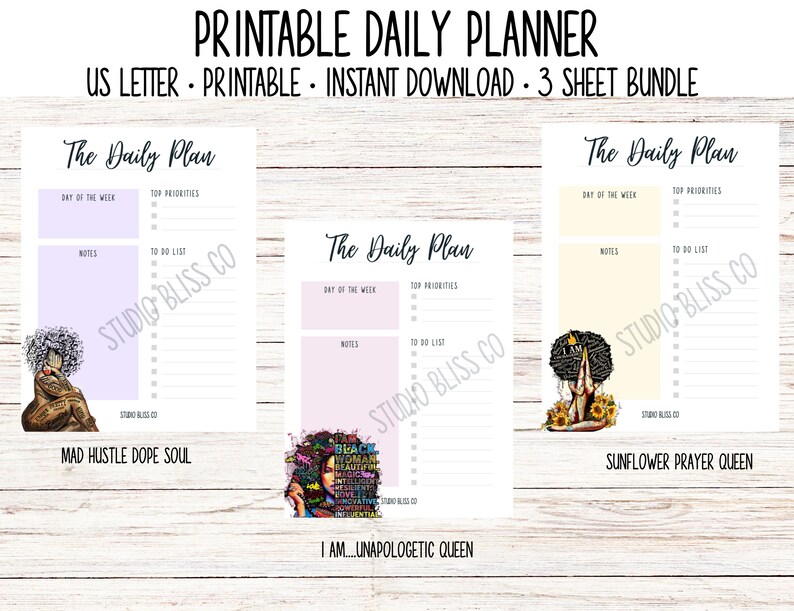 Daily Planner | Printable | Digital Download | Bundle | to Do List ...