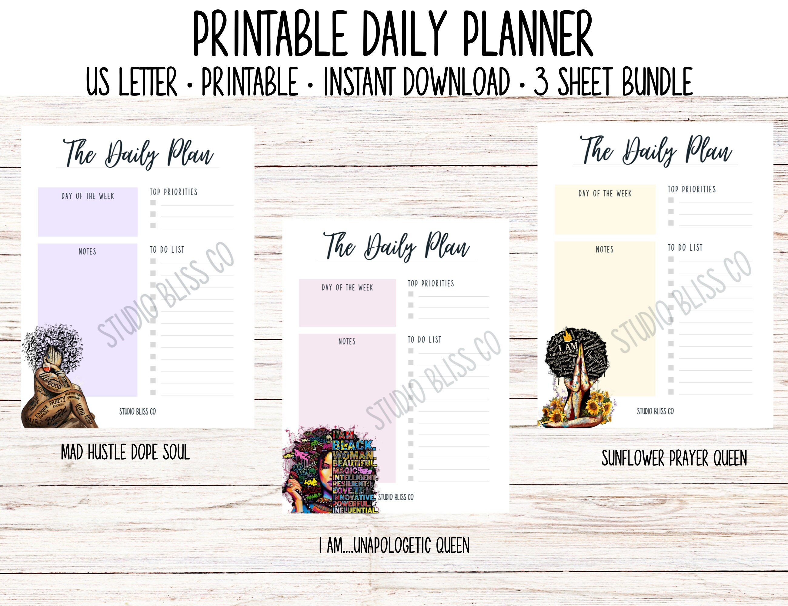 Daily Planner | Printable | Digital Download | Bundle | to Do List ...