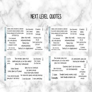 May include: A set of 10 motivational quote stickers with a blue and white watercolor background. The quotes include "She Believed She Could, So She Did", "Protect Your Energy", "Heavy is the Head that Wears the Crown", "The Magic You Are Looking For is in the Work You Are Avoiding", "You Are in Control of Your Focus", "I Am Brave, I Am Worthy", "Let Whatever You Do Today Be Enough", "Queens Don't Do Drama, We Do Business", "Tough Times Never Last, But Tough People Do", and "I Am Enough".