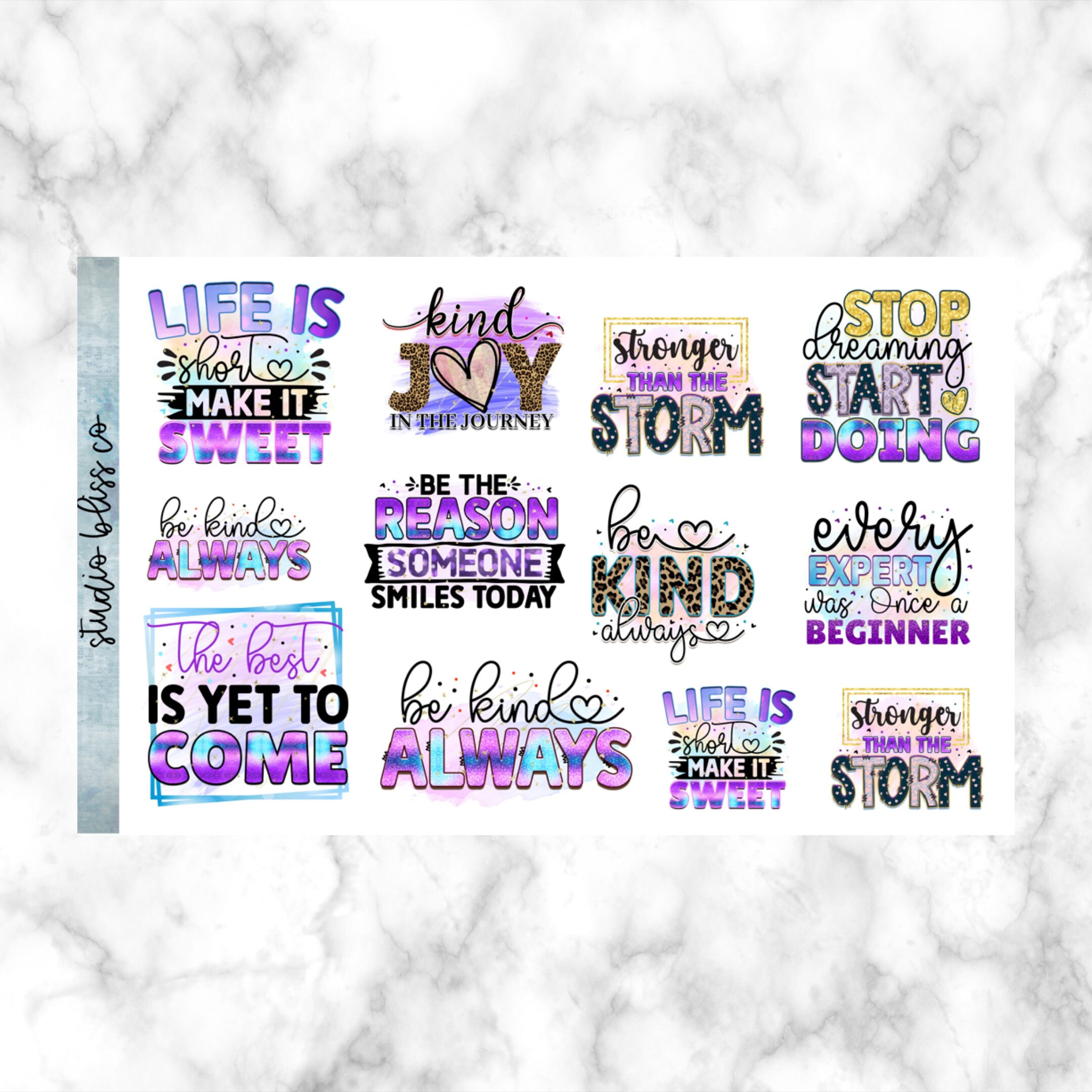 Planner Stickers Inspirational Quotes Inspo Colorful - Etsy