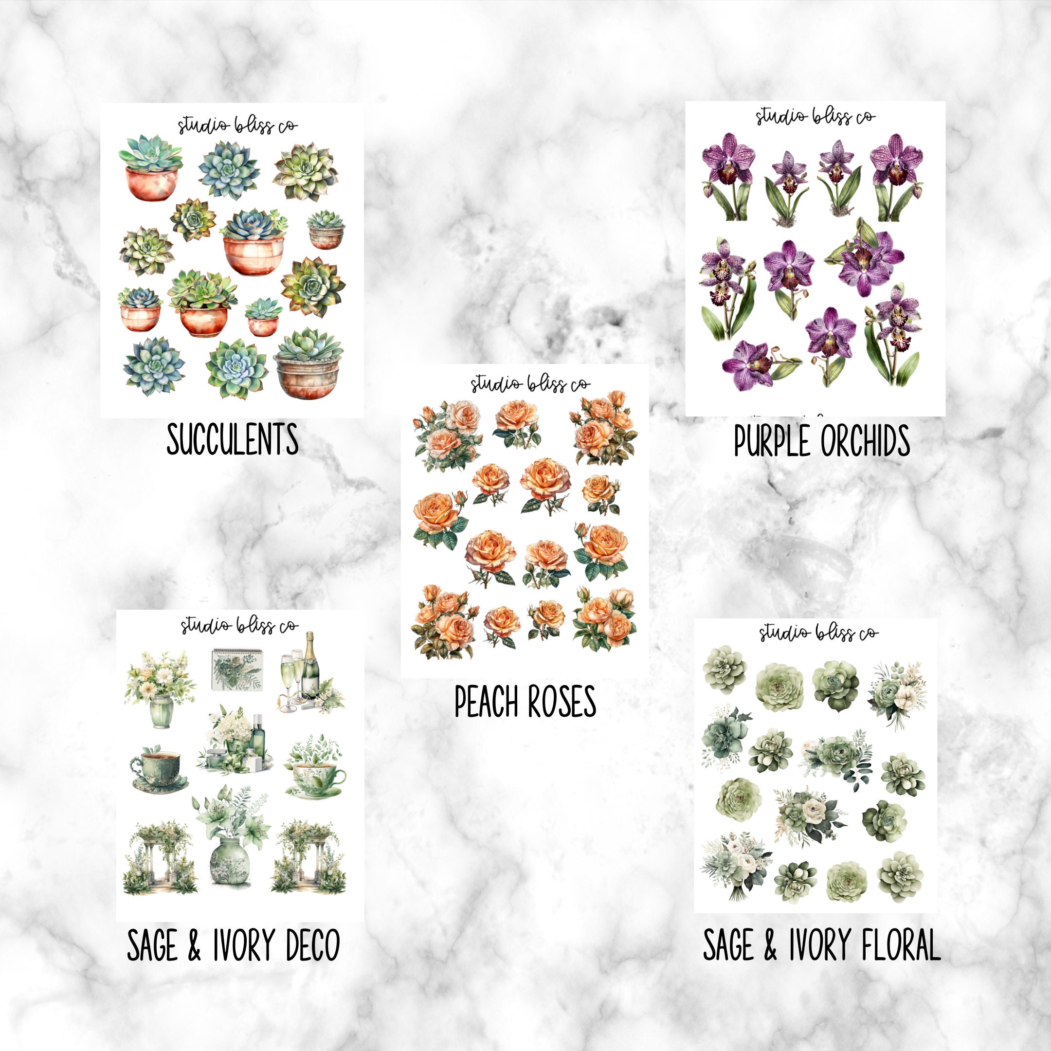 Transparent Planner Stickers, Decorative Stickers, Floral Stickers ...