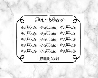 Planner Stickers "Gratitude" | Foiled Stickers | Choose Your Foil | Clear Stickers