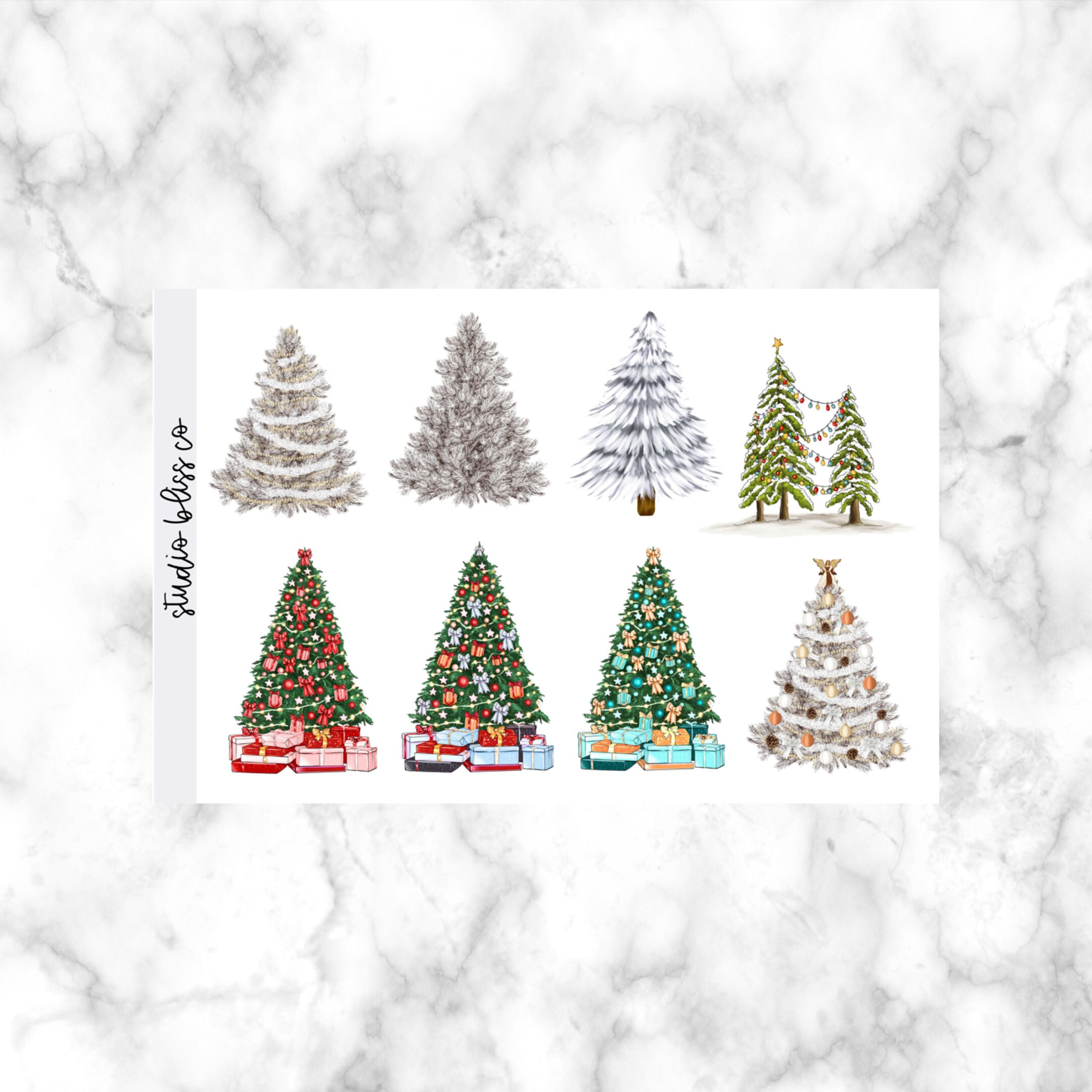 Planner Stickers | Christmas Tree Assortment - Etsy