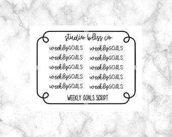 Planner Stickers, Foil Stickers, Clear Stickers, Choose Your Foil, Weekly Goals
