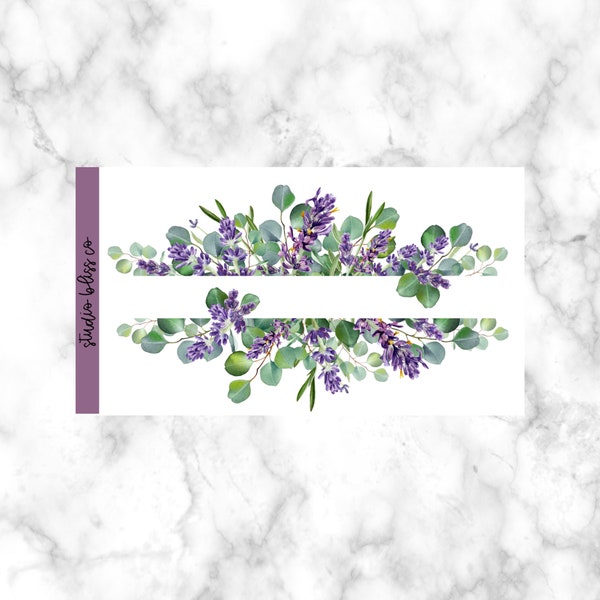 Planner Stickers, Journal Stickers, Decorative Stickers, Floral Border, Lavender & Eucalyptus Floral Drops