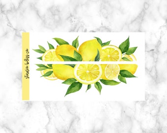 Planner Stickers, Journal Stickers, Decorative Stickers, Floral Border, Lemon Border, Double Lemon Drop Border