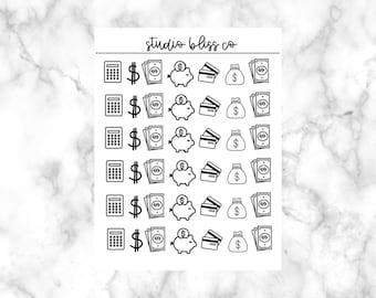 Planner Stickers, Foil Stickers, Clear Stickers, Icon Stickers, Choose Your Foil, Money Icons, Financial Icons