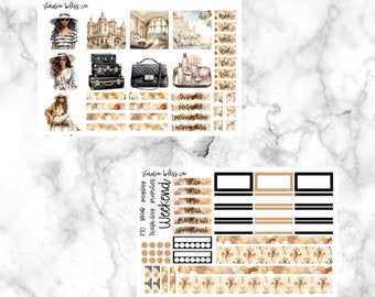 Planner Stickers, Hobonichi Cousin Sticker Kit, Weekly Sticker Kit, Old Money