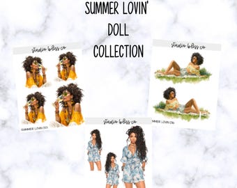 Summer Lovin' Doll Collection Planner Stickers