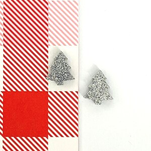 Holiday Stud Earrings, Christmas Tree Stud Earrings, Glittery Earrings, Danity Stud Earrings, Acrylic Stud Earrings, Minimalist Studs, Fun