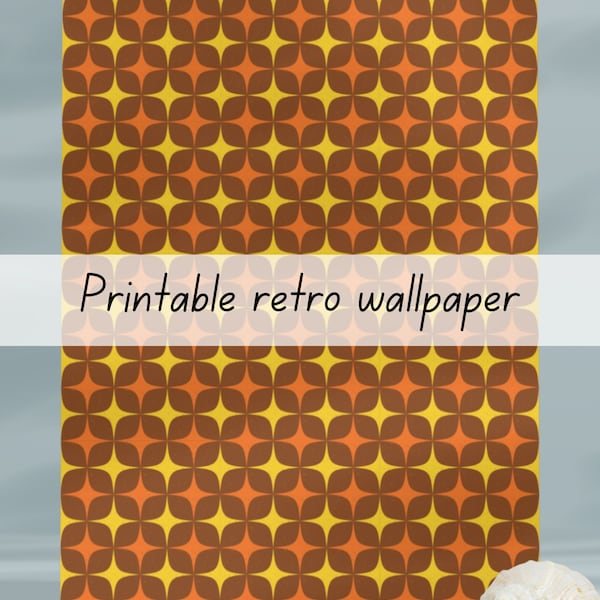 Retro vintage dollhouse wallpaper 1-6 & 1-12 scale printable download