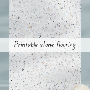 Steinkiesel Terrazzo weiss Puppenhaus Boden 1-6 & 1-12 als printable download