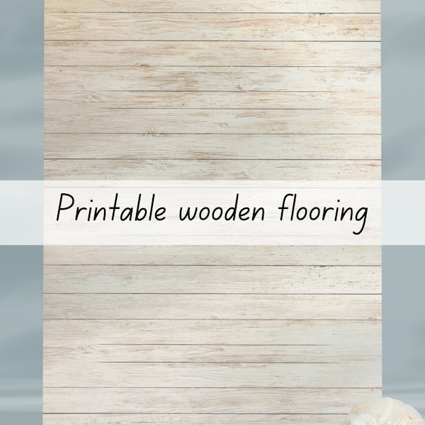 Wooden dollhouse flooring white wash 1:6 scale printable download