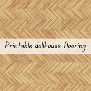 Herringbone wooden dollhouse flooring 1:6 scale printable download