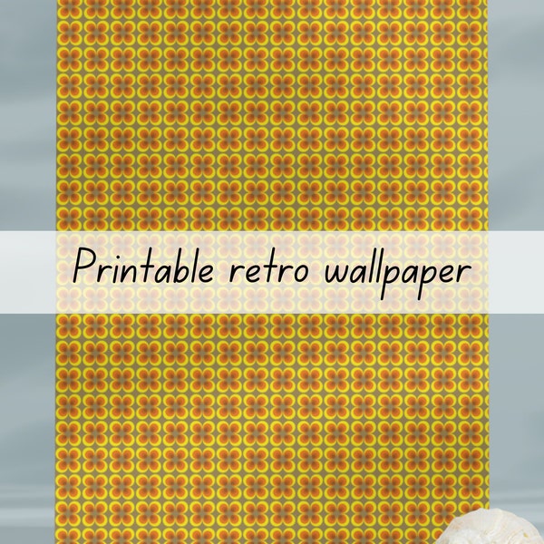 Retro vintage dollhouse wallpaper 1-6 & 1-12 and 1-18 scale printable download