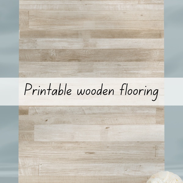 Wooden dollhouse light brown flooring 1:6 scale printable download