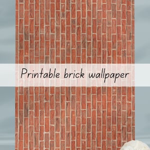 Brick wallpaper dollhouse outside wall 1-6 & 1-12 scale printable download
