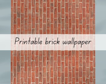 Brick wallpaper dollhouse outside wall 1-6 & 1-12 scale printable download