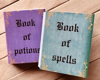 Mini Halloween books - books of spells and potions - jar and bottle labels - 1:6 scale printable dollhouse download