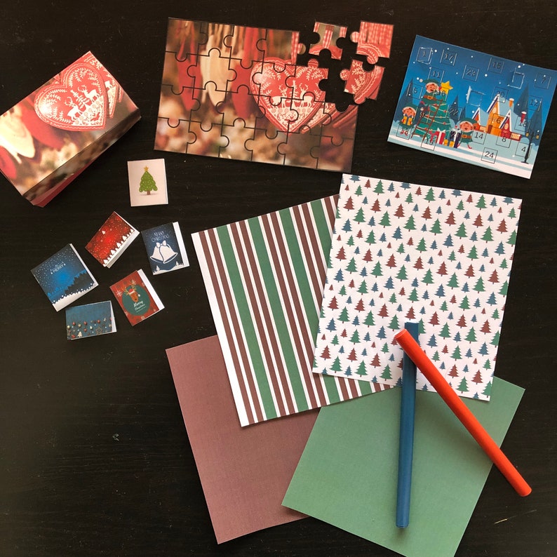 Mini Advent Calendar Christmas Dollhouse Printable Download 1:12 Scale - Etsy