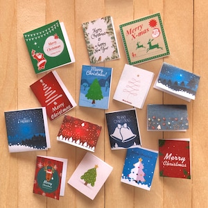 Mini-Weihnachtskarten 15er-Set - printable Download - Maßstab 1:6