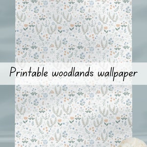 Waldblumen Tapete Puppenhaus 1-6 & 1-12 zum Ausdrucken