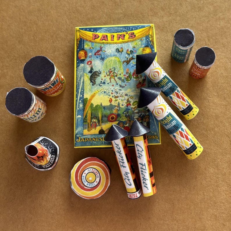 Mini Firework Set Miniature Retro Fireworks Set With Sparklers, Roman Candles and Rockets ...