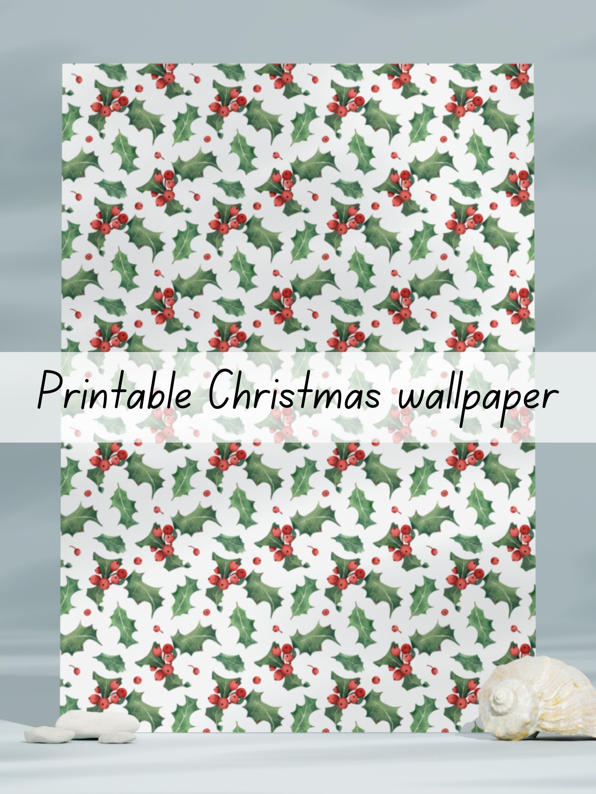 Christmas Holly Printable Dollhouse Wallpaper 1:6 Scale Download - Etsy christmas-holly-printable-dollhouse-wallpaper-1-6-scale-download-etsy