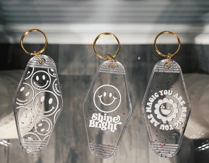Magic Keys Keychains Acrylic Keychain With Smile Details - Spread Joy Everywhere You Go - Etsy