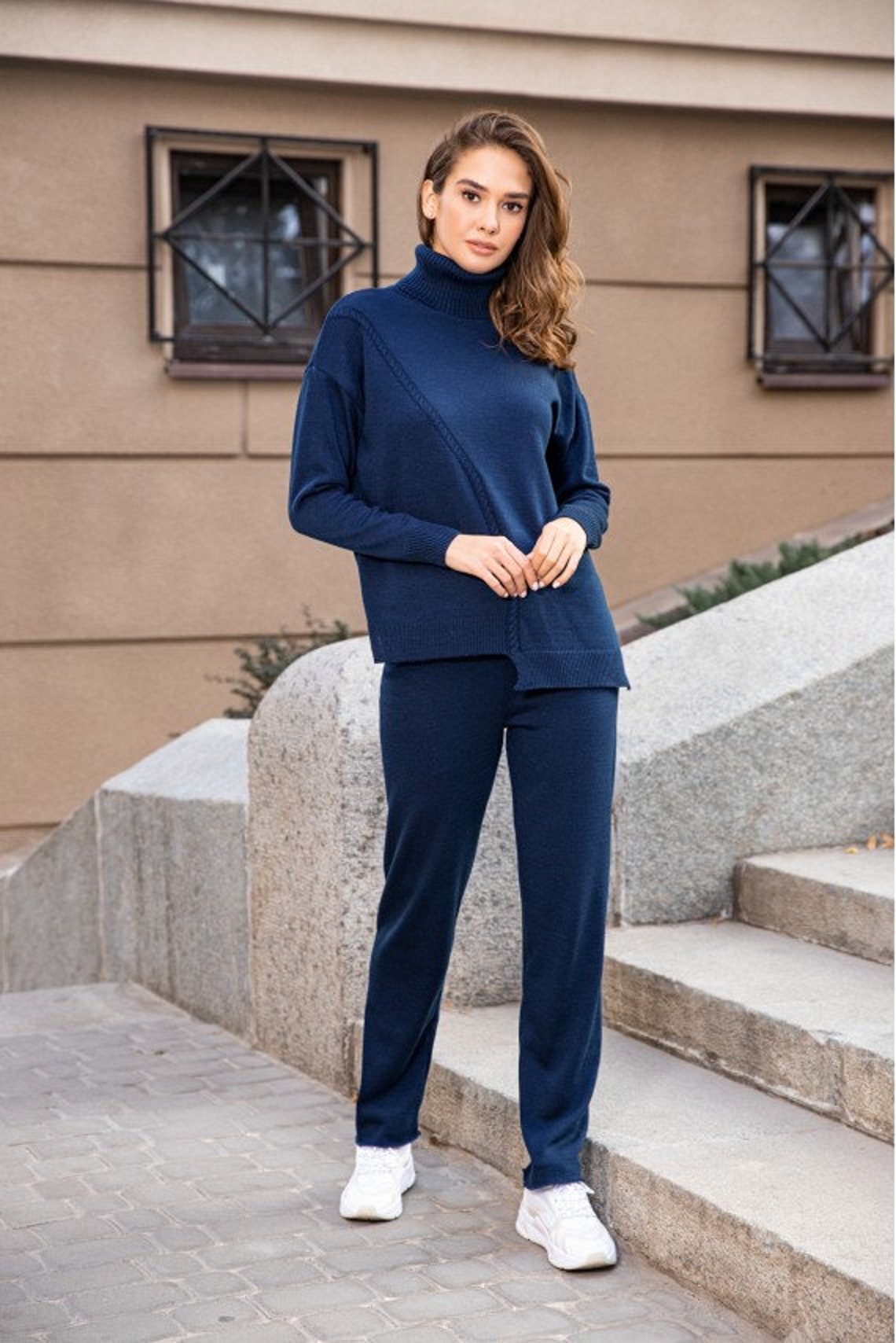 Knitted suit Comfortable suit ladies suit wool knit suit Etsy