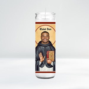 Saint Dak Celebrity Prayer Candle | 8&quot; Unscented | Funny Gift Idea