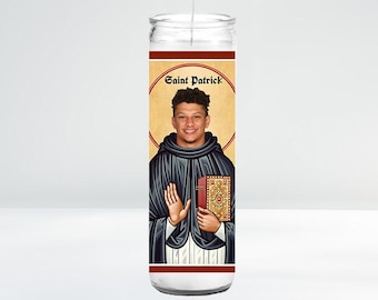 Vela de oración de celebridades de San Patricio / 8" Sin aroma / Idea de regalo divertida