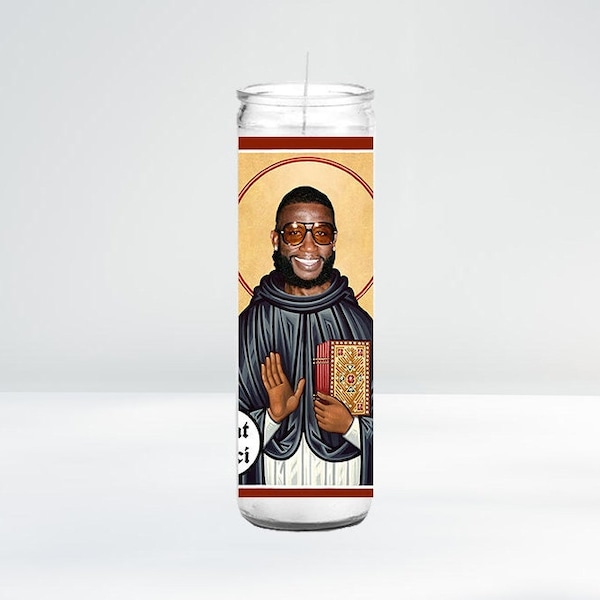 Saint Gucci Mane Celebrity Prayer Candle | 8" Unscented | Funny Gift Idea