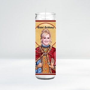 Saint Brittany Celebrity Prayer Candle | 8&quot; Unscented | Funny Gift Idea