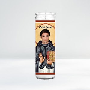 Saint Jacob Celebrity Prayer Candle | 8&quot; Unscented | Funny Gift Idea