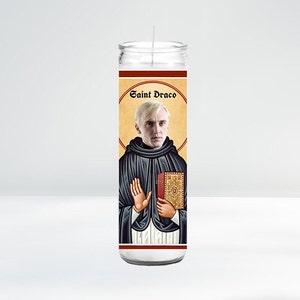 Saint Draco Malfoy Celebrity Prayer Candle | 8&quot; Unscented | Funny Gift Idea