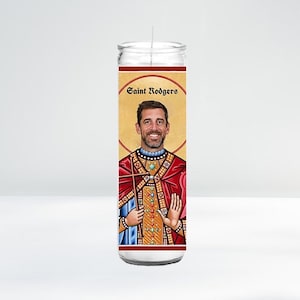 Saint Rodgers Celebrity Prayer Candle | 8&quot; Unscented | Funny Gift Idea