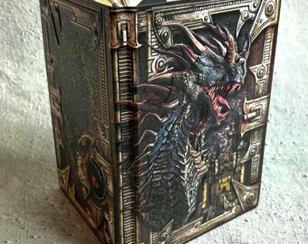3D Dragon Moulded Notebook Journal, Hard Covers, Kraft/White Lined Ruled Pages, Diary Date Header, A5