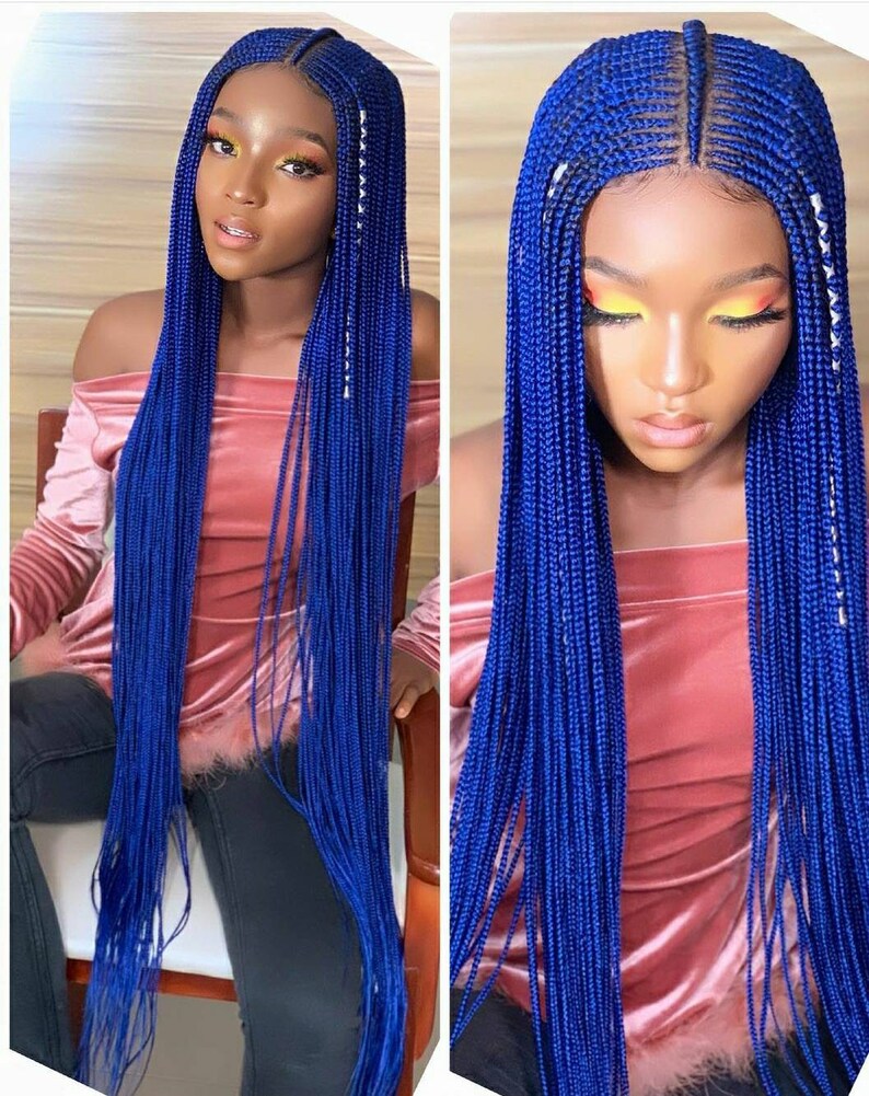 Braided Wigcornrow Wig Box Braided Wig Lace Wigs Passion Etsy