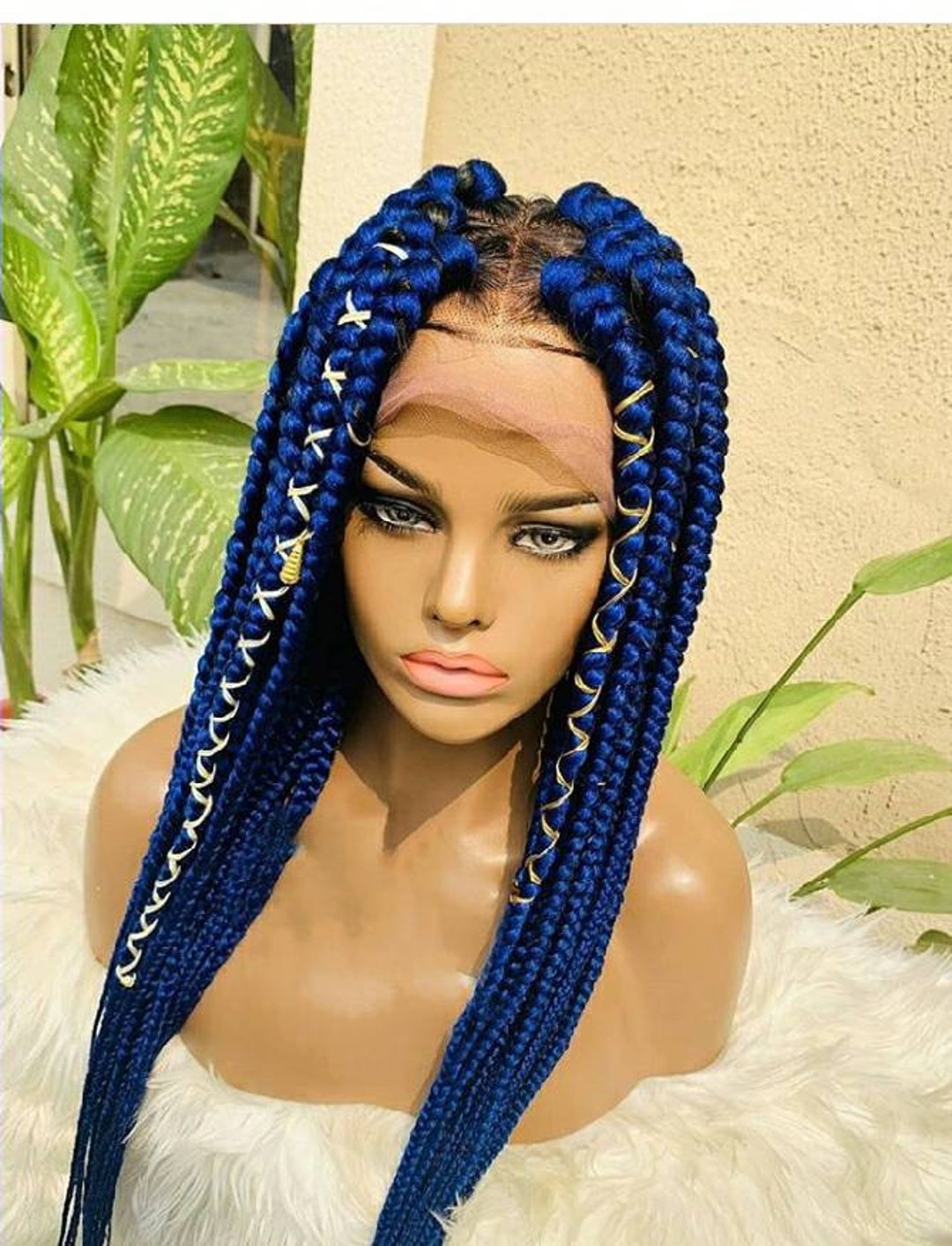 Braided Wig,box Braided Wig ,full Lace Wig Cornrow Wig Goddess Locs Wig Faux Locs Wig Etsy