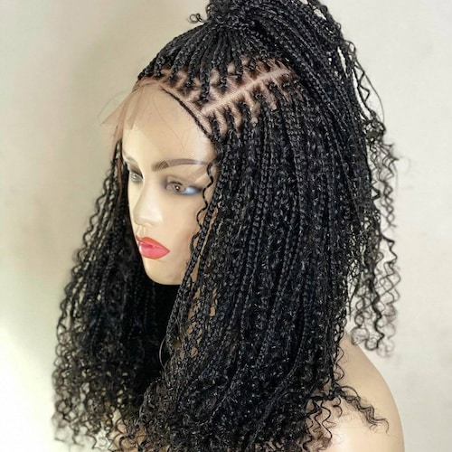 Fulani Cornrow Braided Wig for Black Women Handmade Closure - Etsy