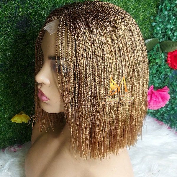 Bob micro Twists geflochtene Perücke, cornrow Perücken spitzenfront Perücken faux locs Leidenschaft dreht Haar Senegalese dreht Perücke Perücken für schwarze Frauen