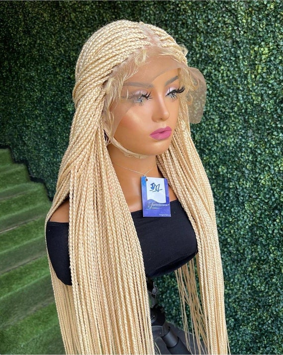 Full Lace Blonde Braided Wig. Box Braided Wig ombre Box Braided Wig Wigs for Black Women Cornrow Wig Fauxlocs Wig Passion Twists Hair Lace Etsy Australia