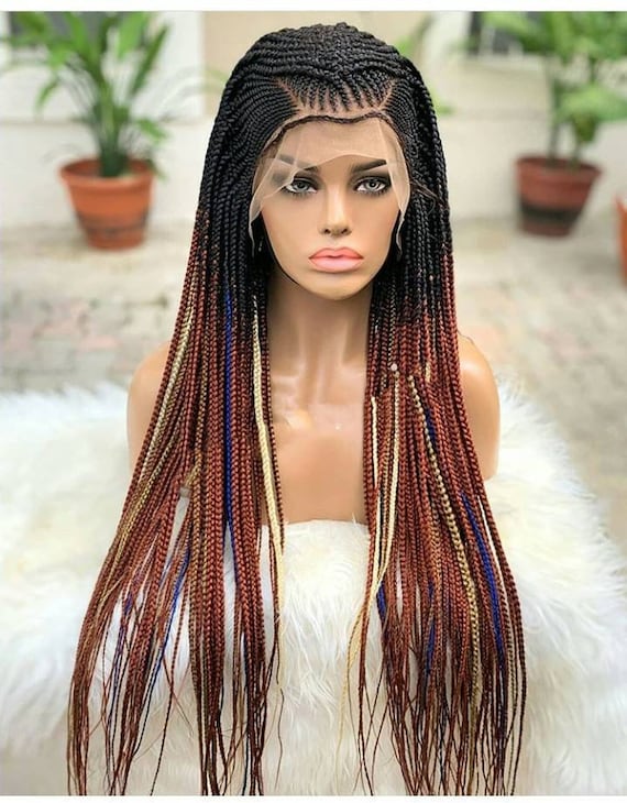 Braided Wig,cornrow Wig Box Braided Wig Ombre Wigs Passion Twists Wig Faux  Locs Wig Goddess Locs Wig Senegalese Twists Wig Lace Front Wigs 