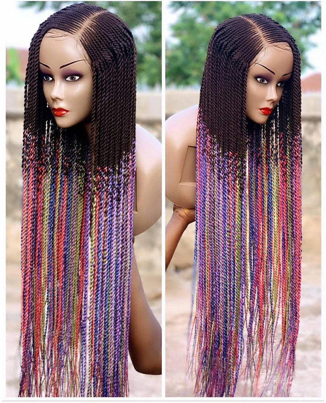 Braided Wig Ombre Twists Braided Wig,cornrow Wigs Lace Front Wigs Faux