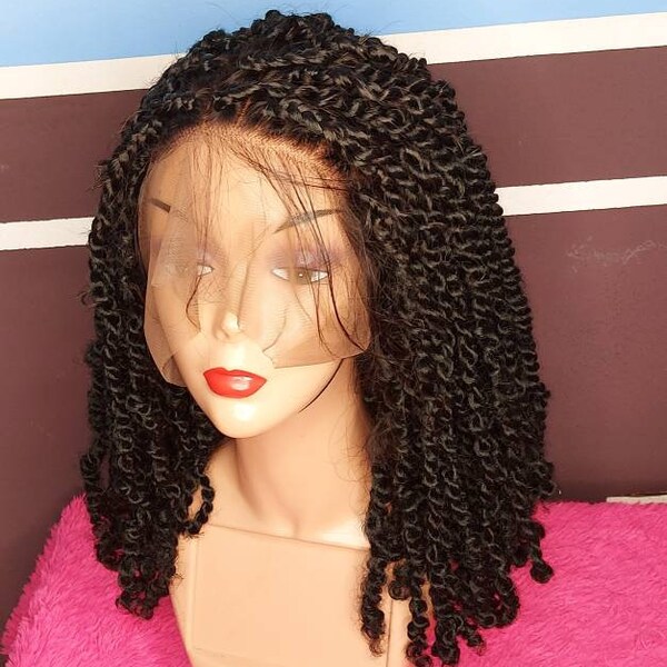 Passion twists wig,full lace passion twists wig lace front wig braided wig cornrow wig faux locs wig twists braided wig for black women