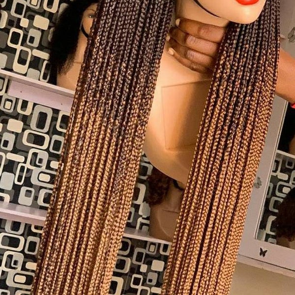 Geflochtene Perücke, cornrow wig box geflochtene Perücke ombre perücken passion twists wig faux locs wig göttin locs lace front wig